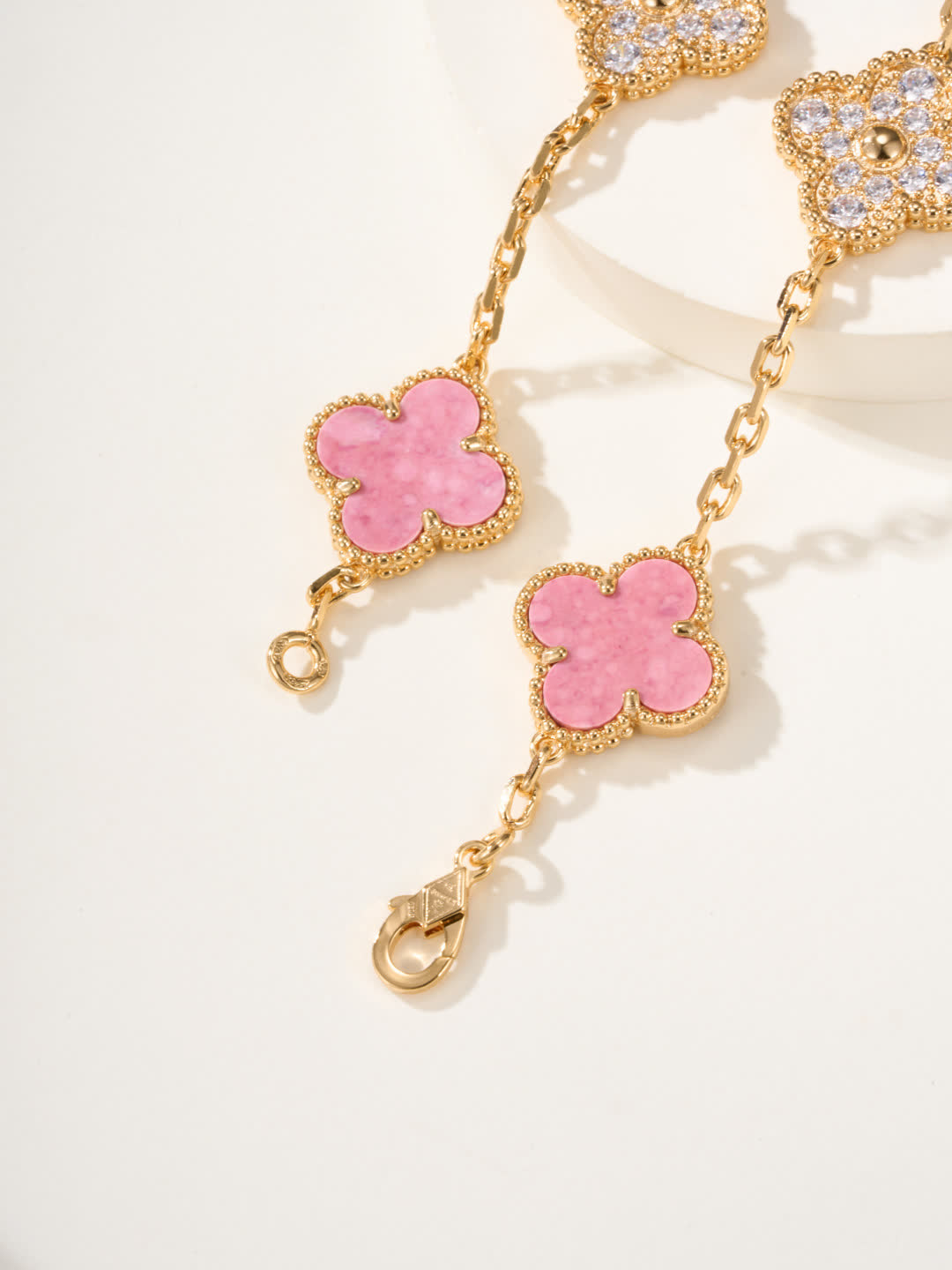 Van Cleef & Arpels Alhambra Pink Enamel Bracelet